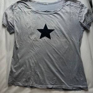 Monrow Charcoal Star Print Short Sleeve Tee
